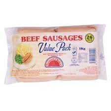 Farmer's Choice Beef Sausages V/Pack 1 Kg